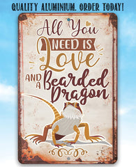 Bearded Dragon Metal Sign two screw holes mounting image