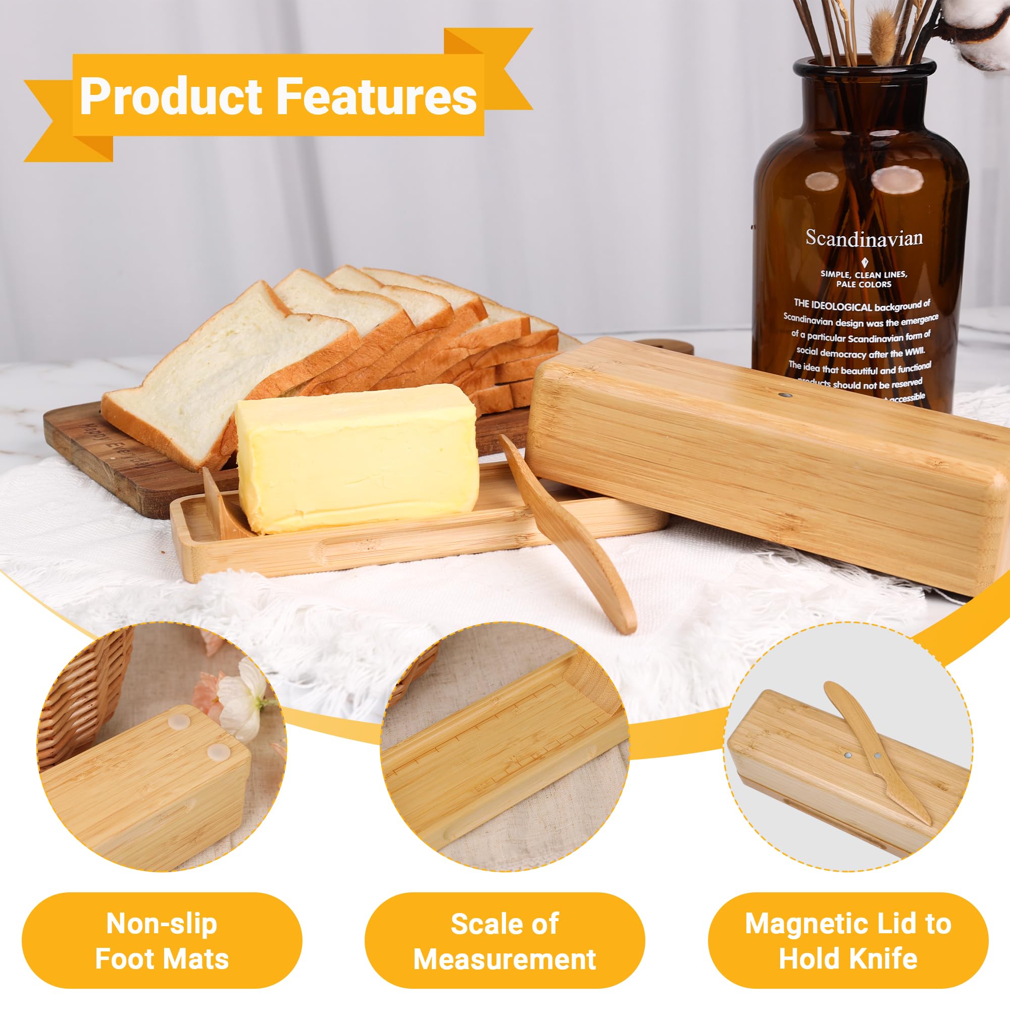 Butter dish curved ramps for easy scooping