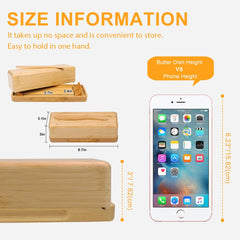 Lid with magnet holding bamboo butter knife