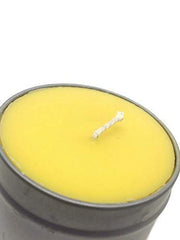 Travel size BearNaturalOrganics beeswax candle packaging