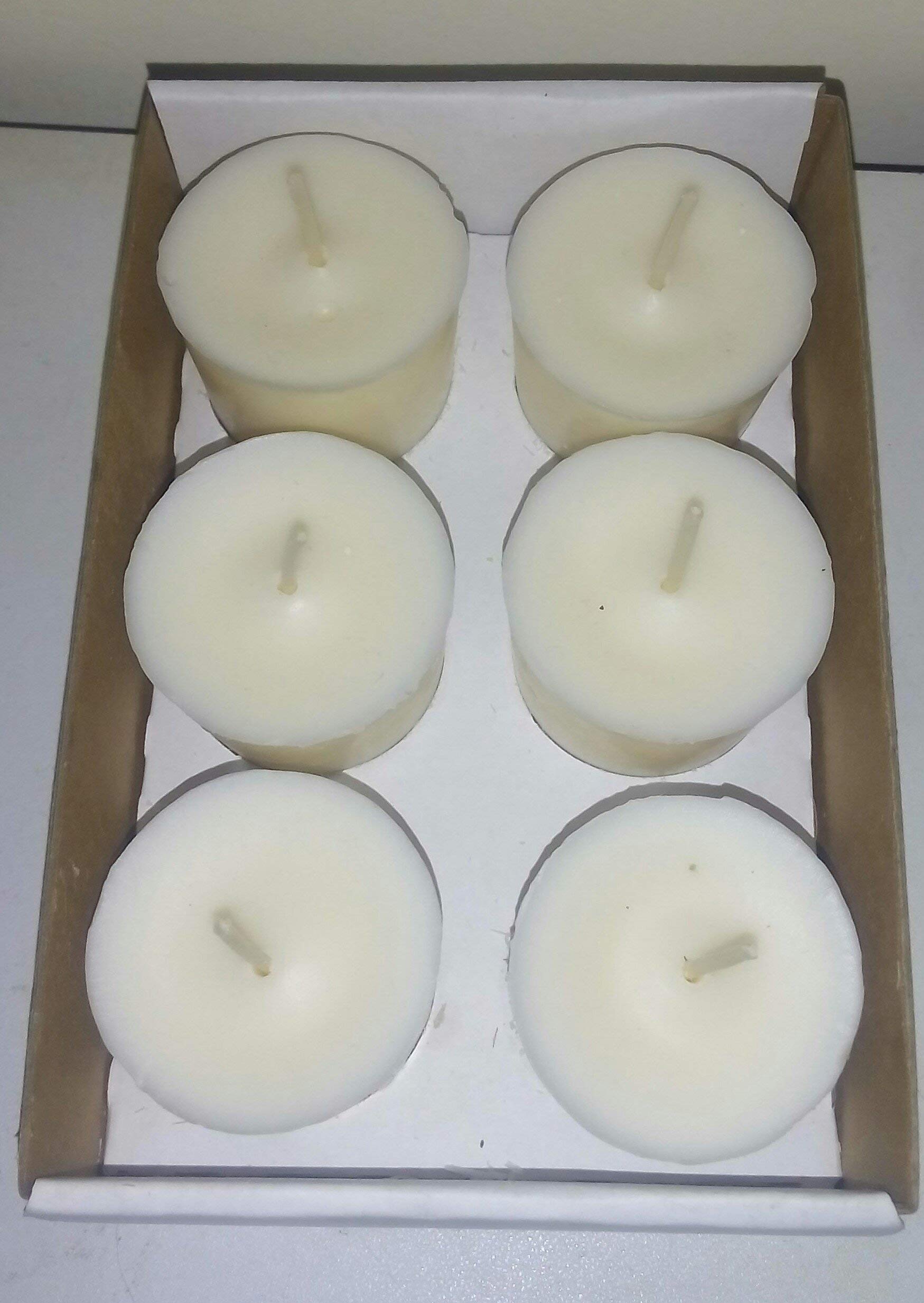 BearNaturalOrganics White Unscented Soy Wax Votive Candle 6 Pack