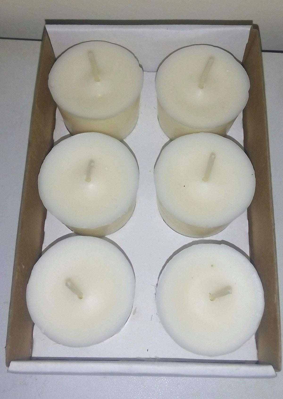 BearNaturalOrganics White Unscented Soy Wax Votive Candle 6 Pack