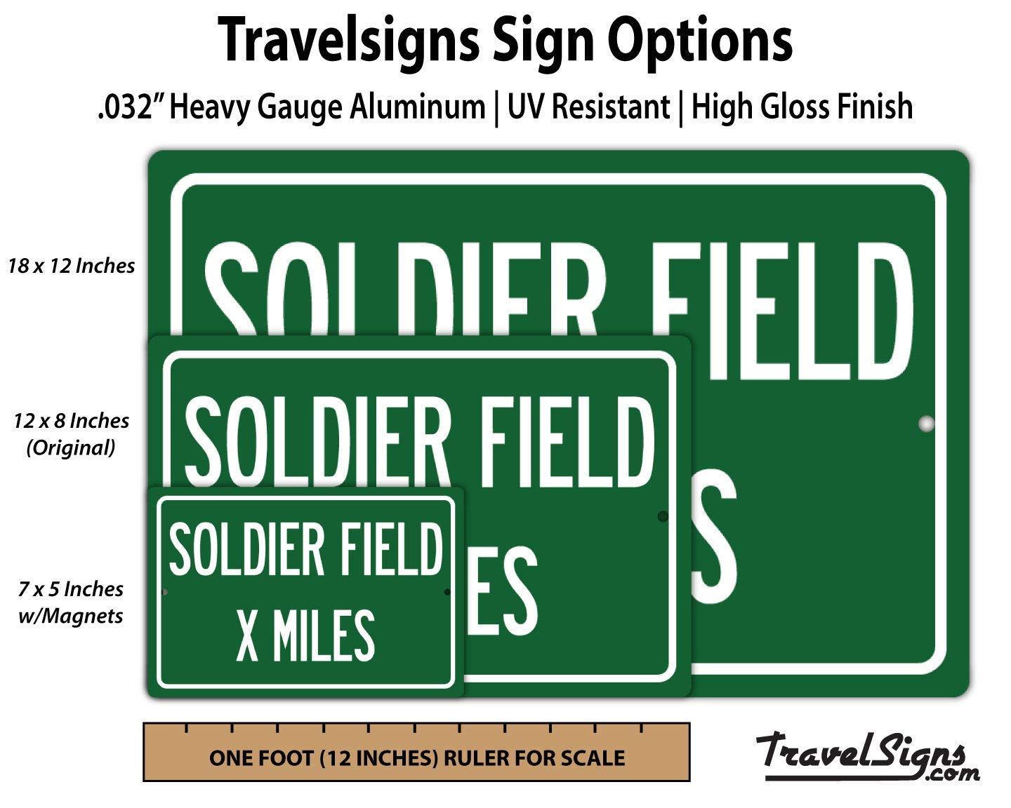 Bears fan distance sign ready to hang USA aluminum