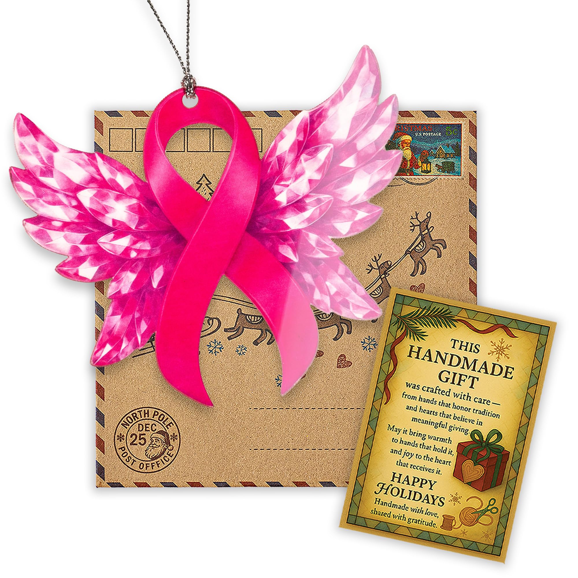Beast cancer gifts for woman ornament with story card