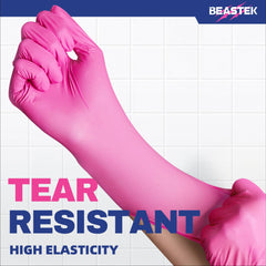 Orchid color nitrile gloves 100 count packaging