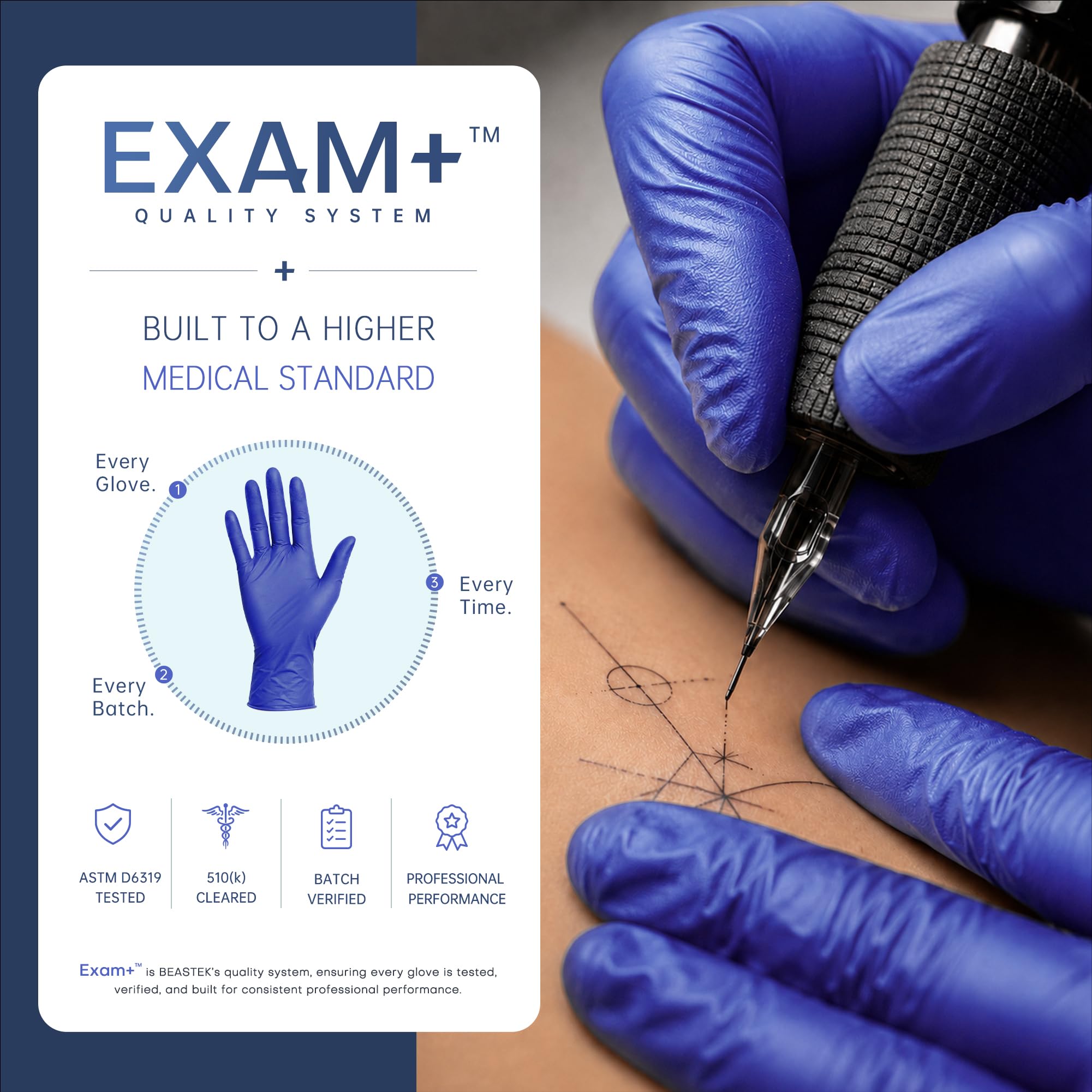 BEASTEK disposable nitrile gloves 100pcs lab kitchen home