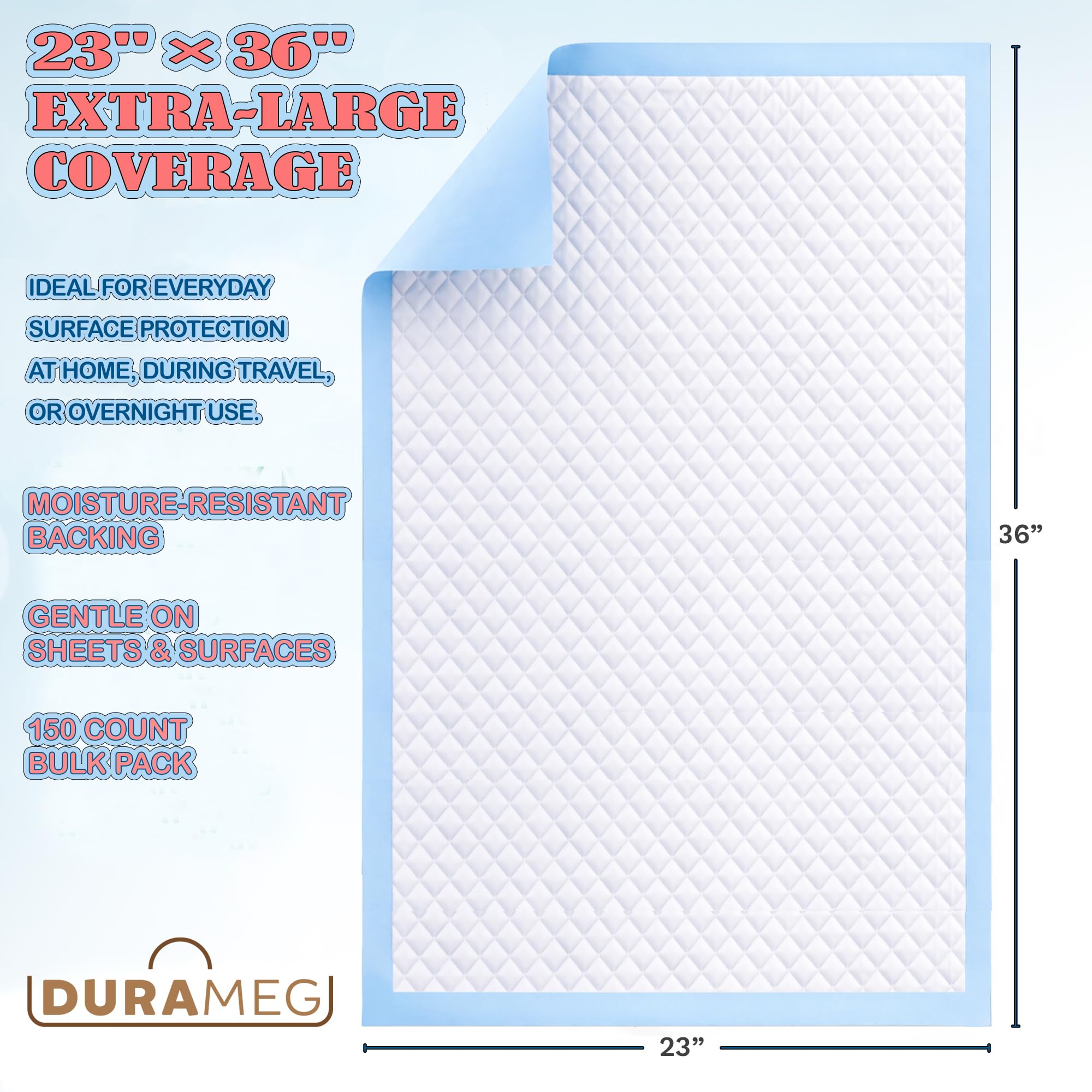 Chux pads disposable 23x36 150 count