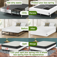 Bedecor box spring cover white for queen bed
