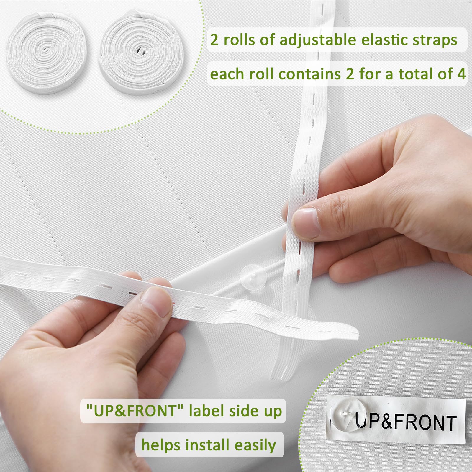Bedecor adjustable elastic wrap around box spring cover