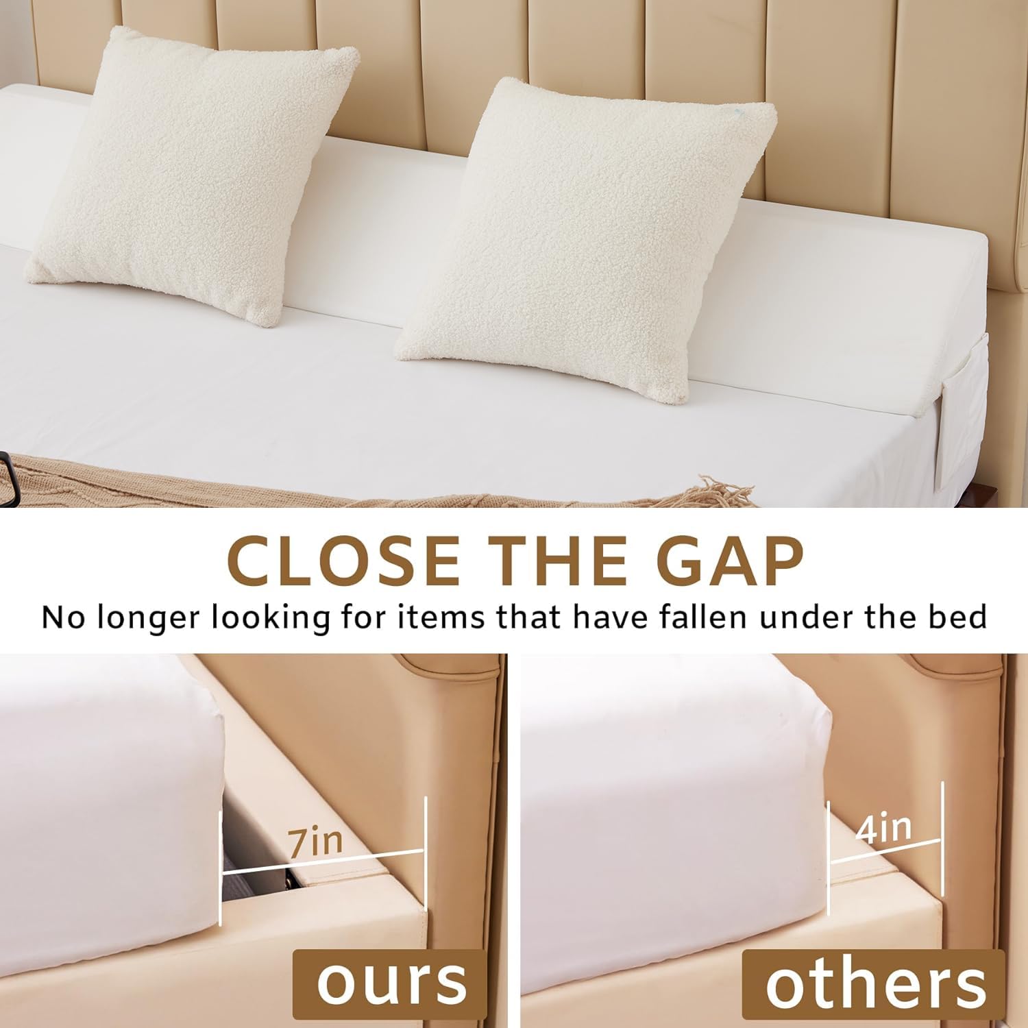30D high density foam core inside Bedluxe wedge headboard pillow