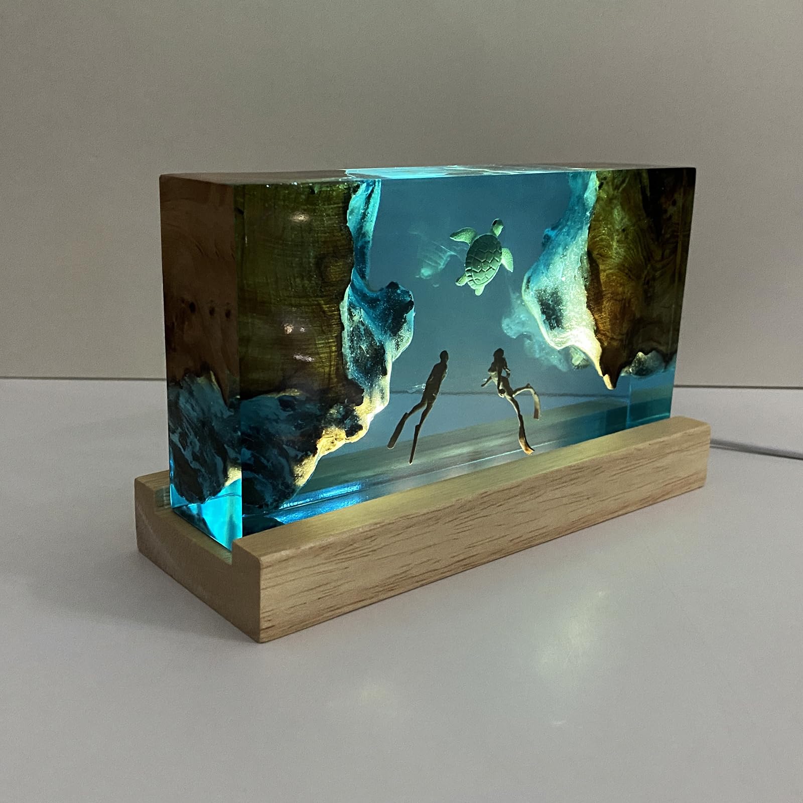 Gift ready epoxy resin lamp for birthdays and home decor
