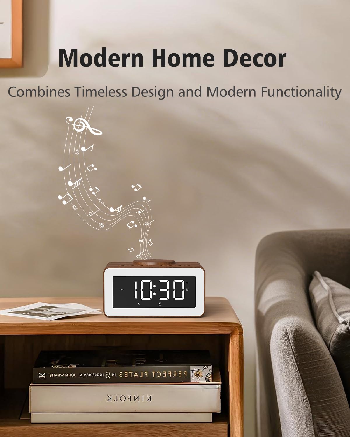bedside desk alarm clock with snooze function