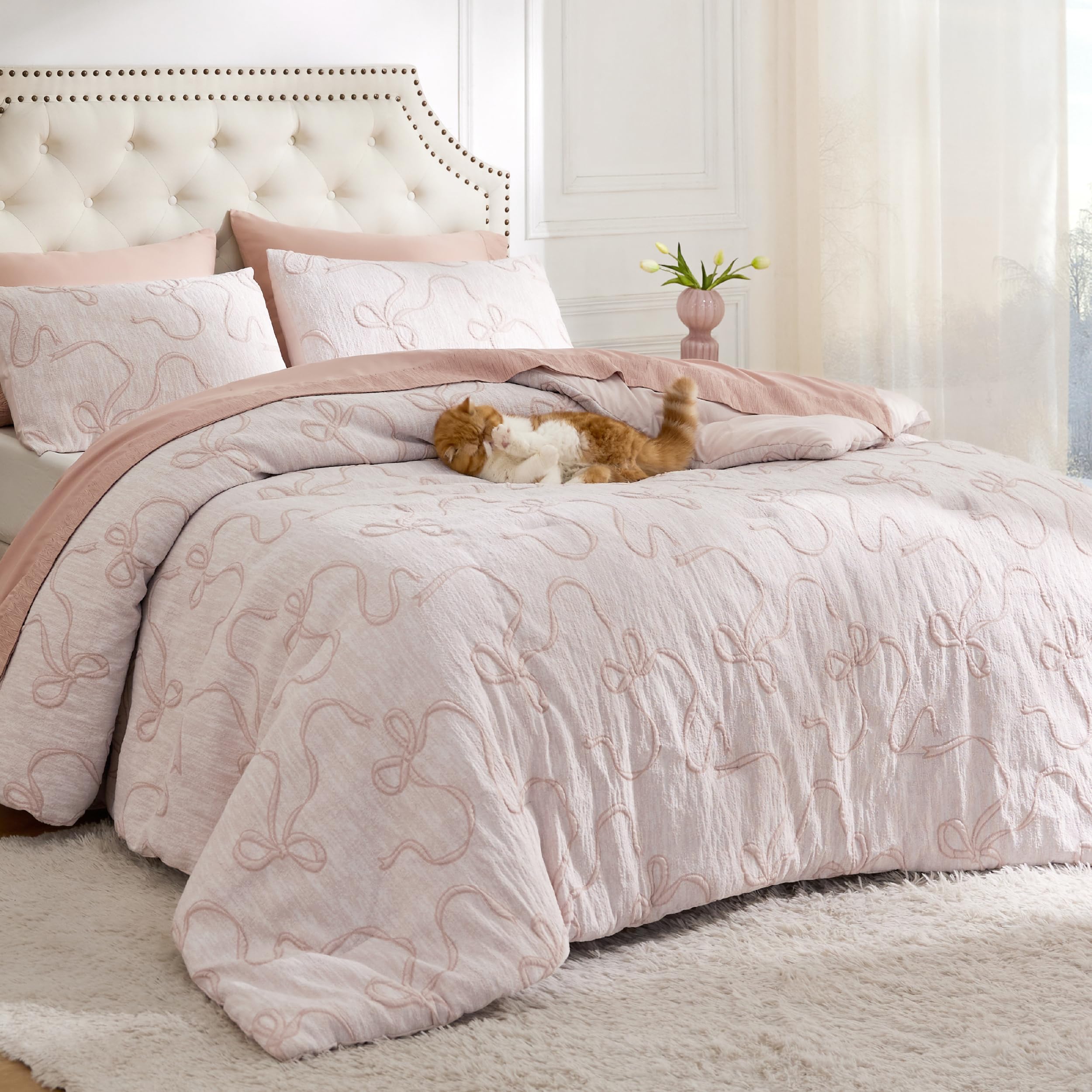 Bedsure farmhouse shabby chic embroidery bedding