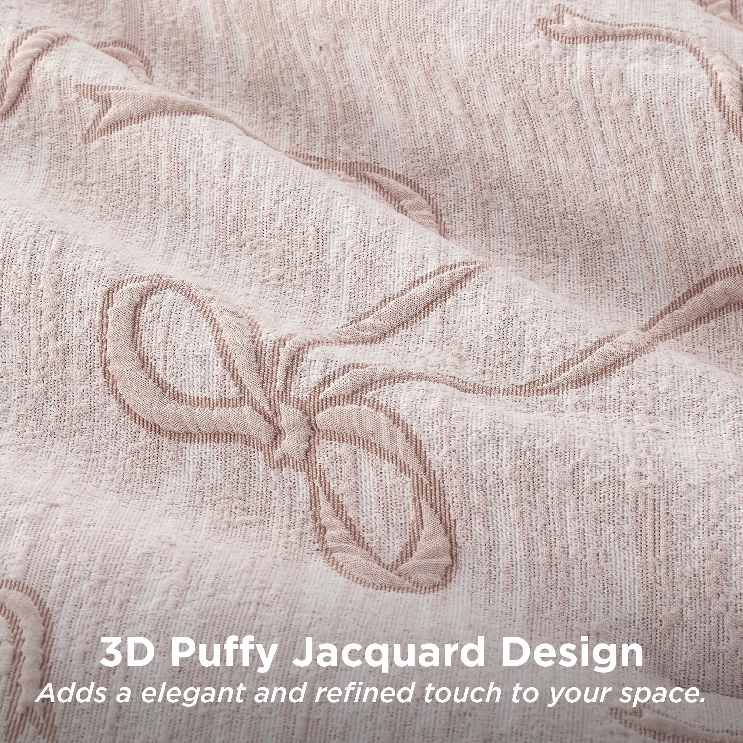 Bedsure embroidery bow pattern with two pillow cases