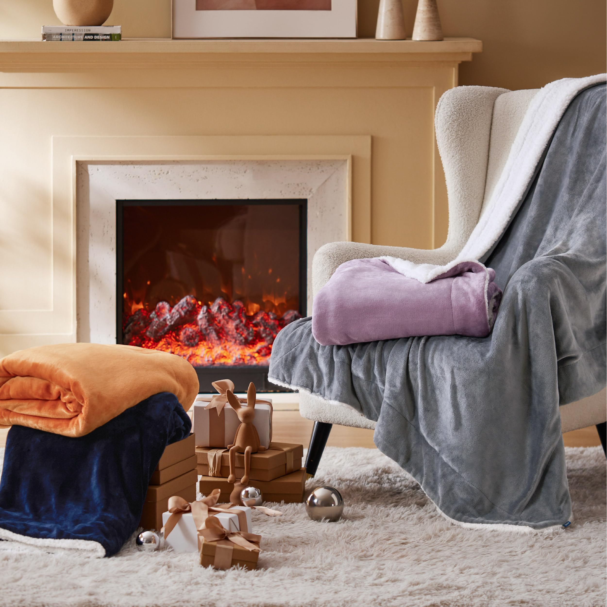 Bedsure grey throw blanket 50x60