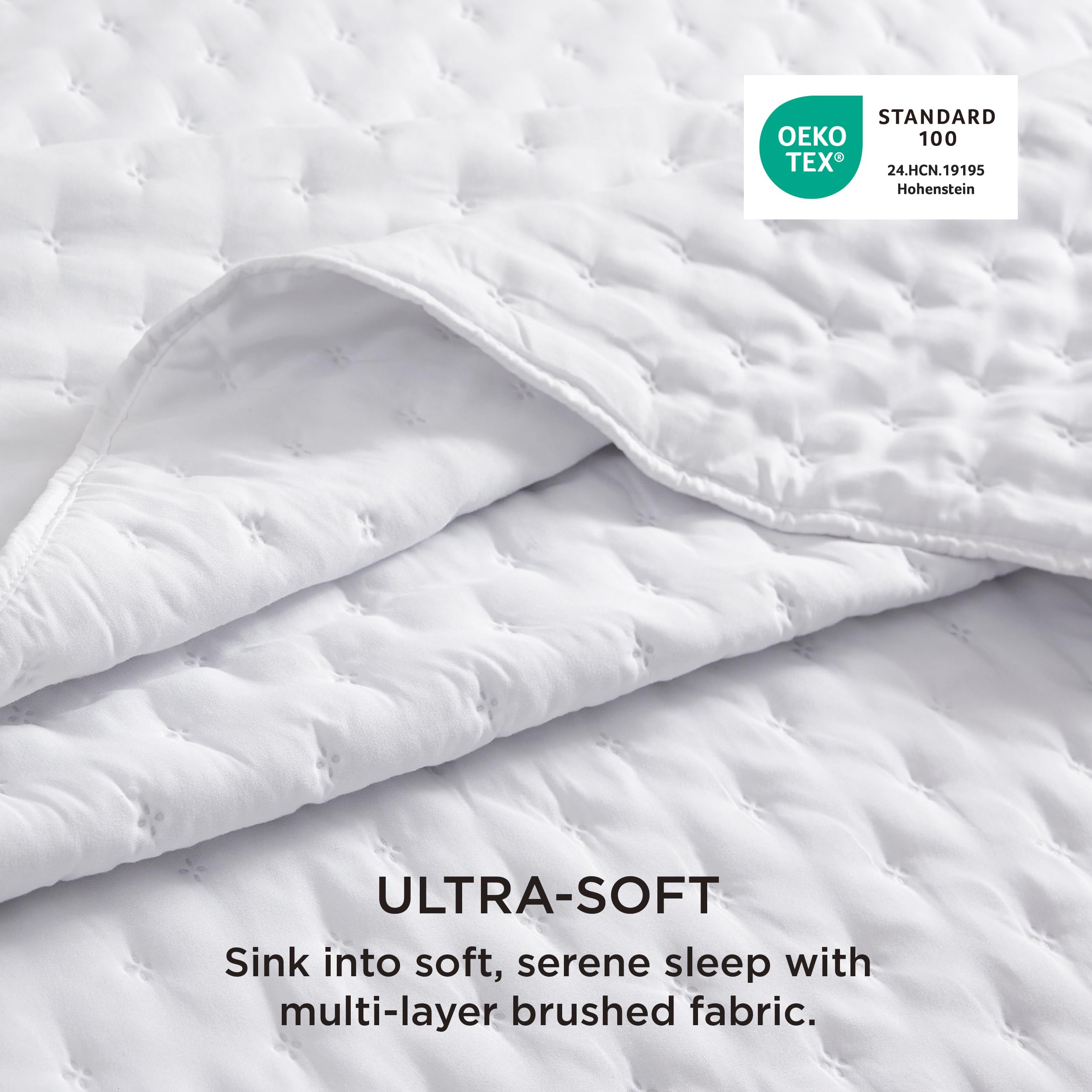 Bedsure all-season quilt set brushed microfiber close up