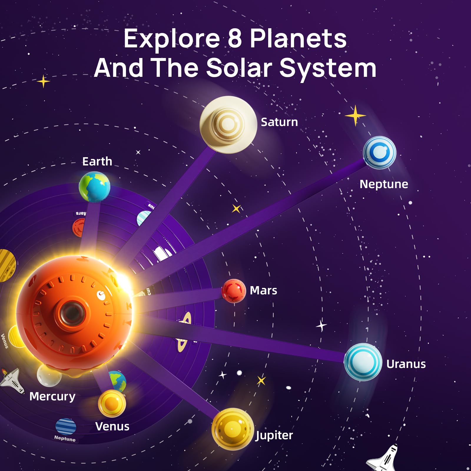 Bedtime companion night light solar system image
