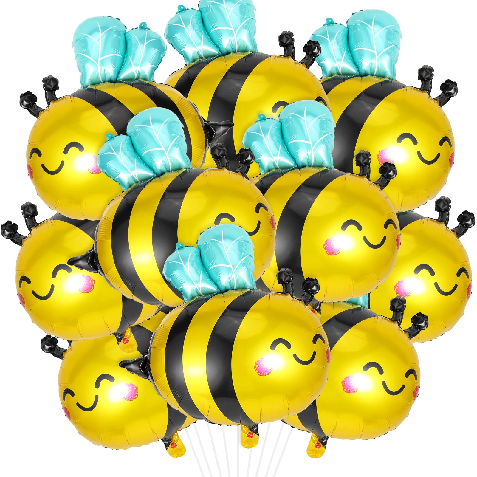 Bee Balloons 10 pack bee foil balloons for party decor