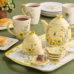 Bee Sweet 9 oz 3-D honey pot with four tea bag holders