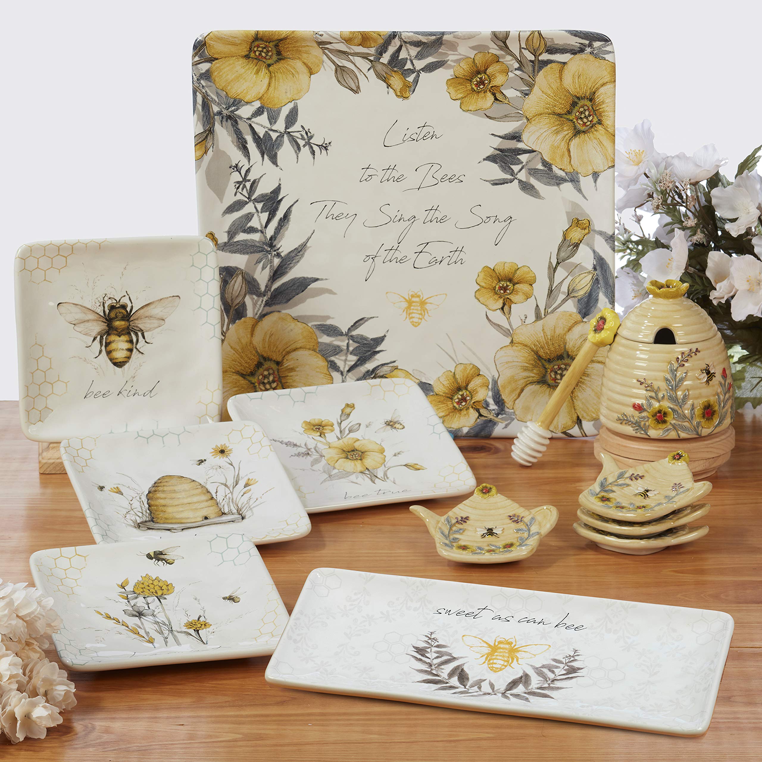 Bee Sweet beehive tea bag holders set
