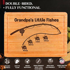 Beech wood cutting board personalized with kids names