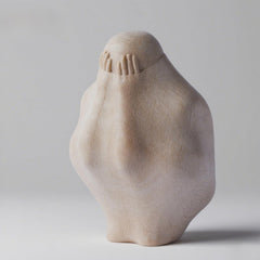 Natural beech wood sculpture with artisan finish