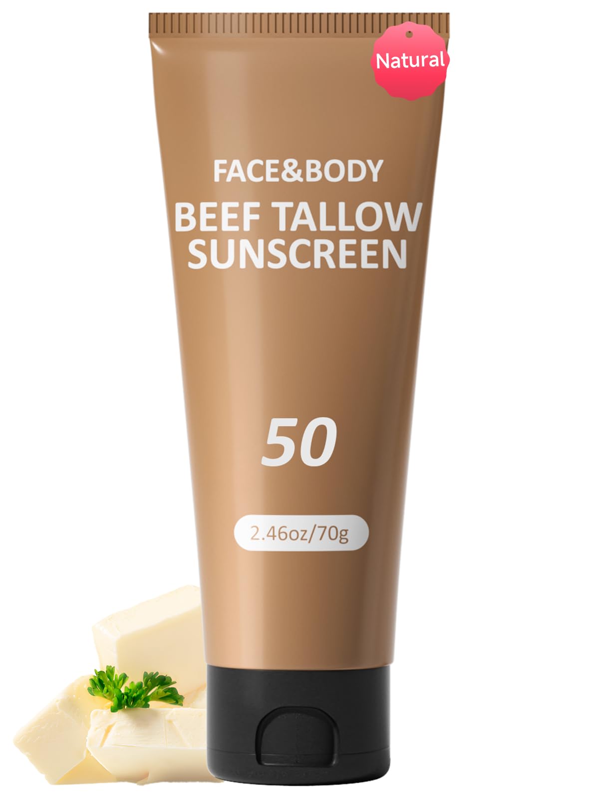 Beef Tallow Sunscreen for Face bottle 2.46 oz