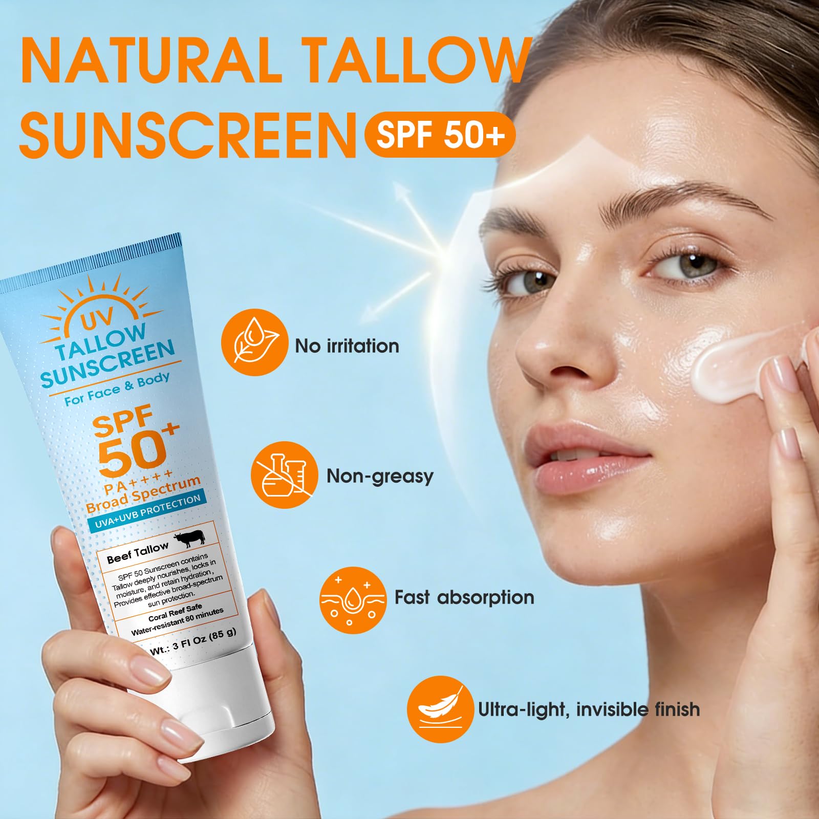 Beef Tallow Sunscreen mineral formula zinc oxide