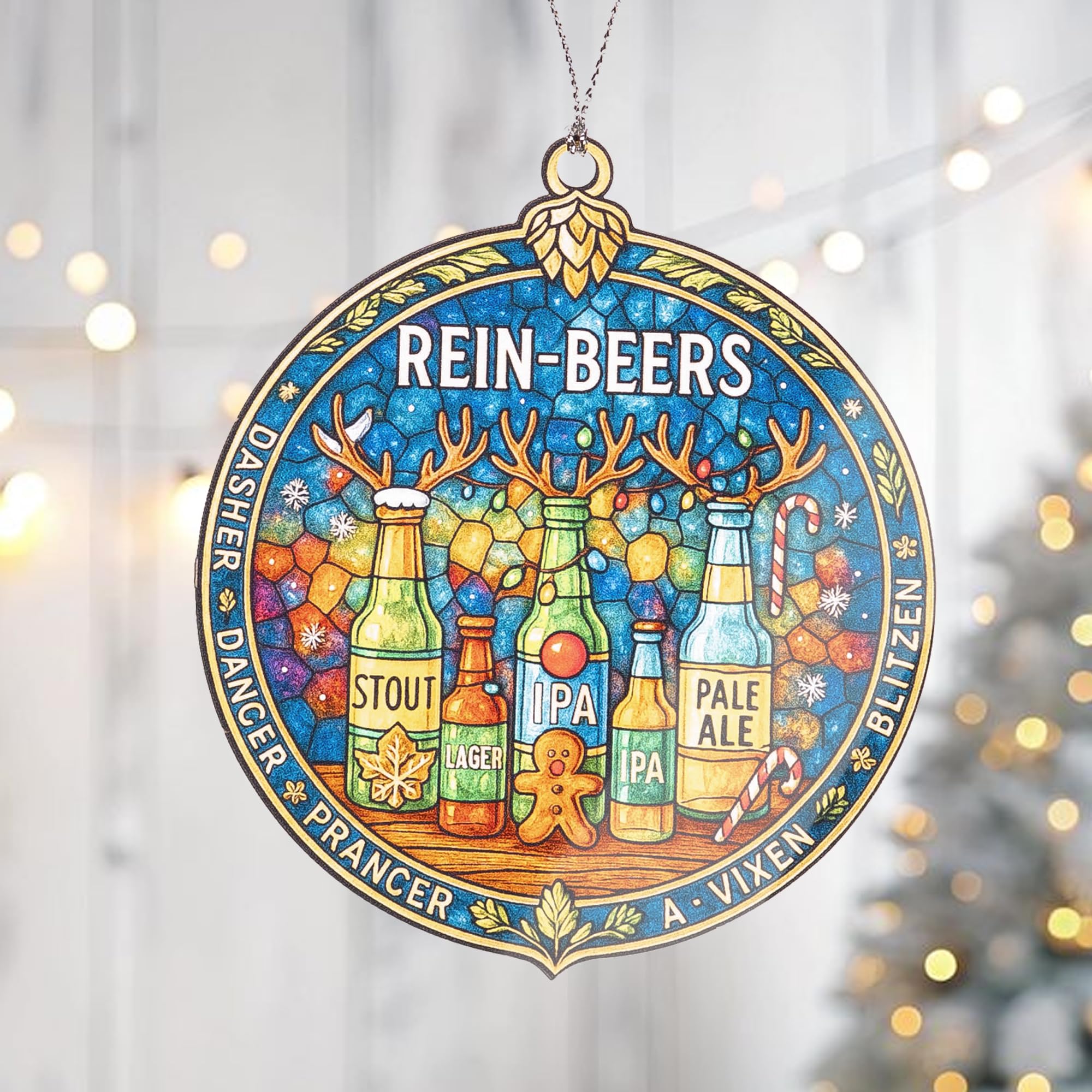 Beer lover card ornament includes meaningful story card for gifting