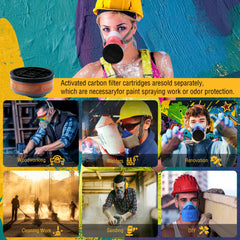 BEESAFETY 2818 model dust mask half face with 6 filter pads