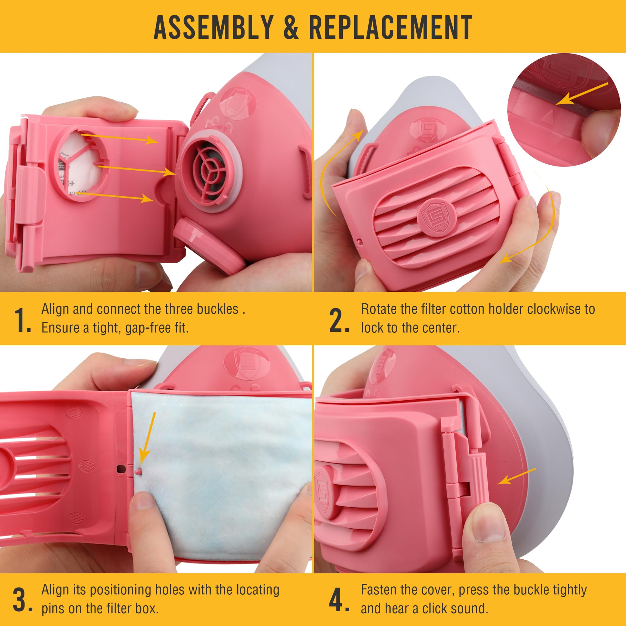 BEESAFETY dust mask pack includes 6 filter pads