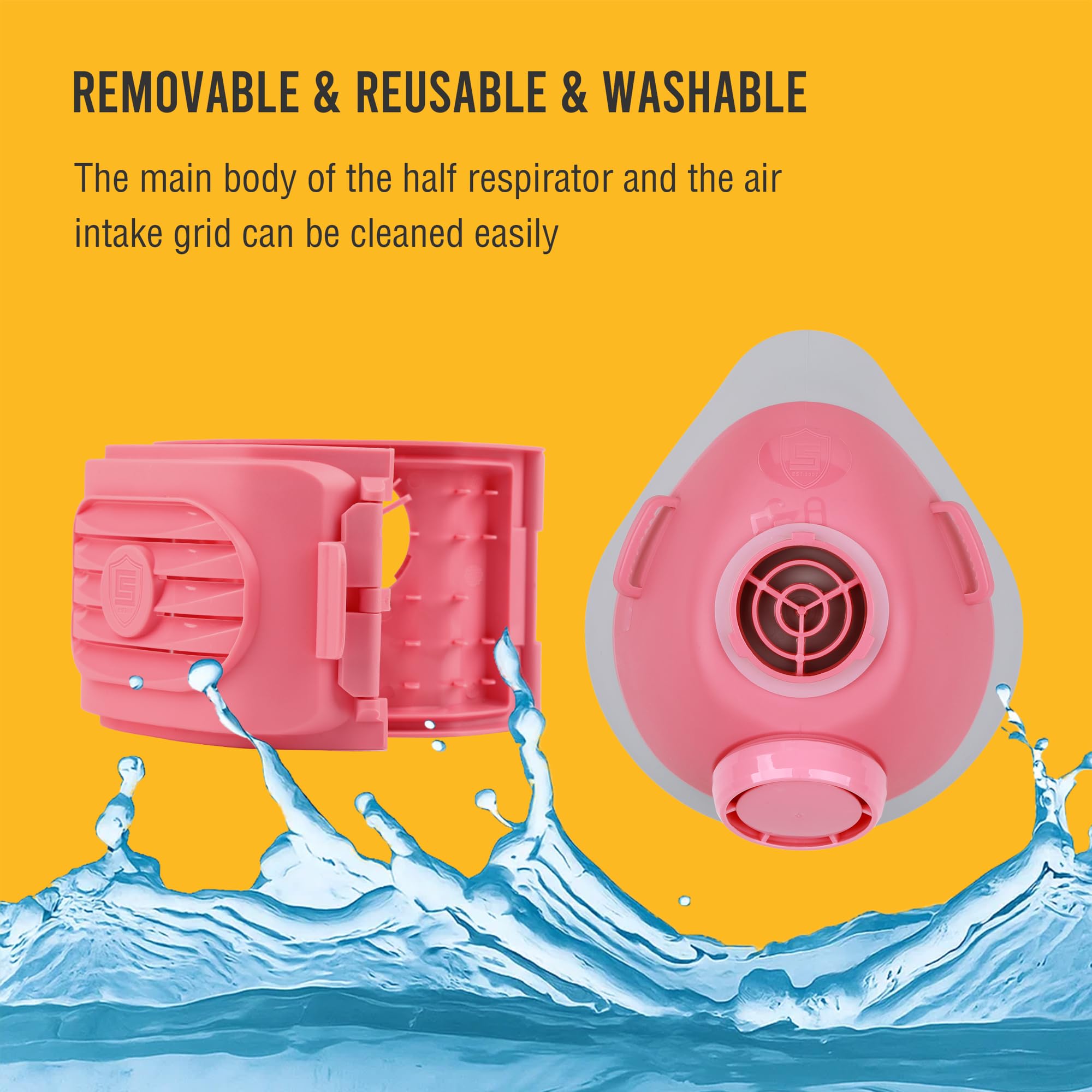 Pink BEESAFETY dust mask for DIY sanding and polishing