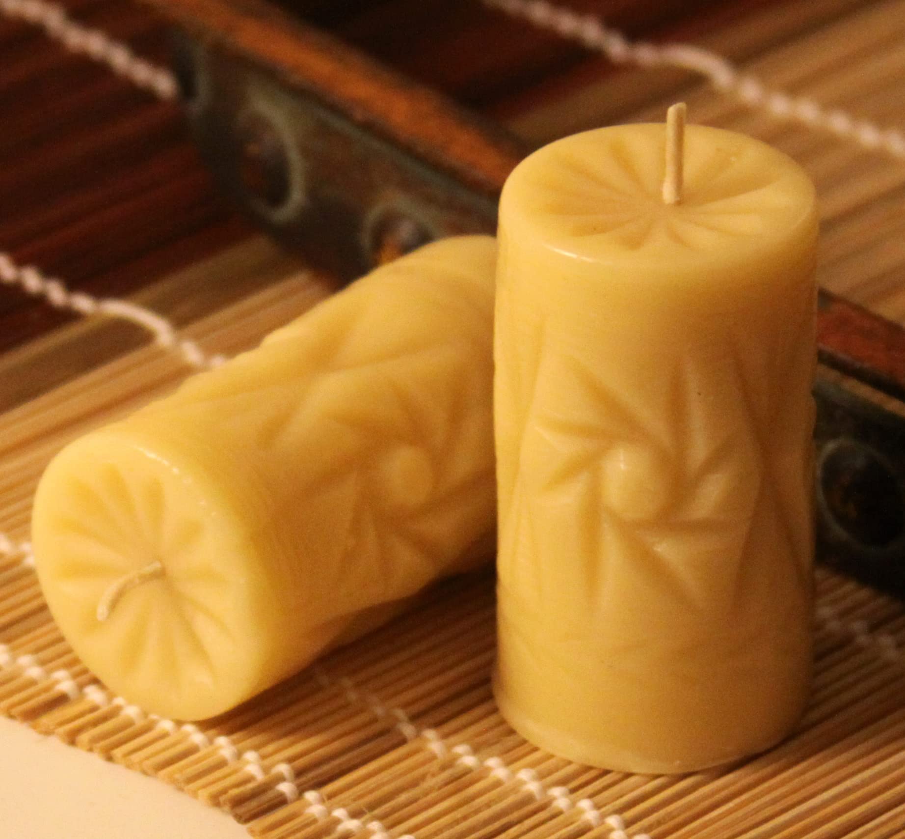 Beeswax crystal candle 3 x 1.75 inches with cotton wick