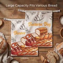 Beeswax lined bread bags for long loaves