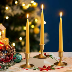 8 inch beeswax taper candle with cotton wick