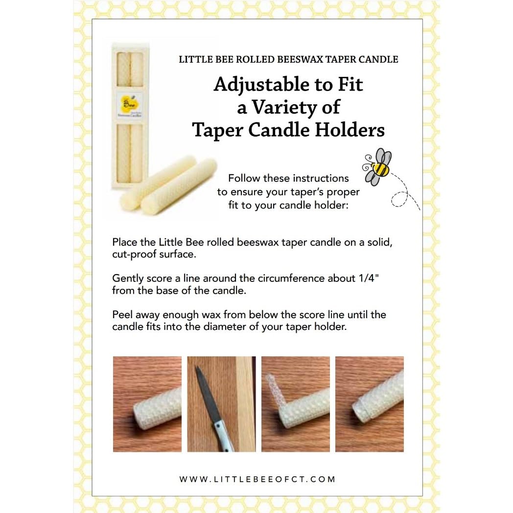 beeswax taper candle 8inch height 1inch diameter