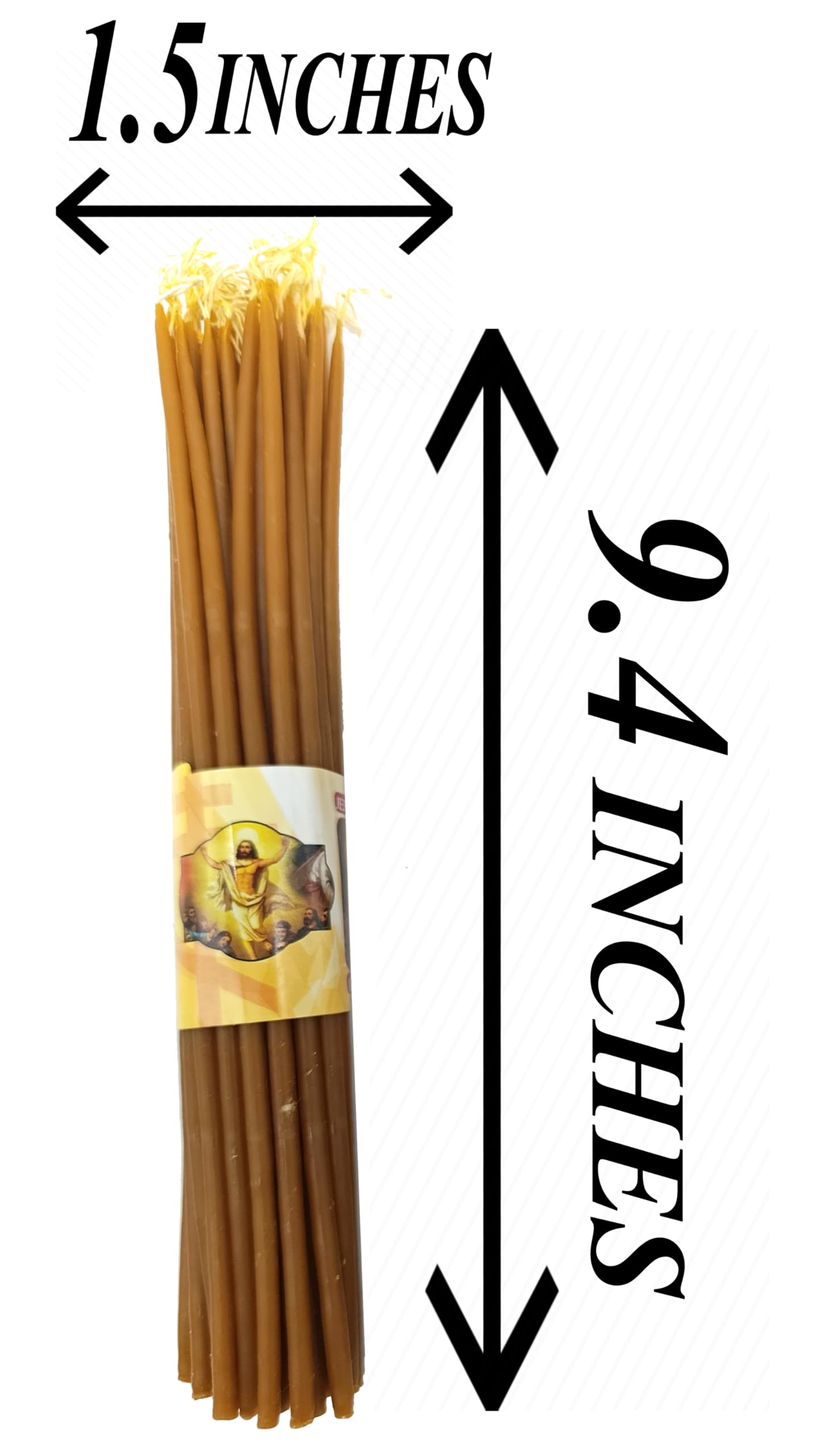 9 inch honey scent beeswax taper candle