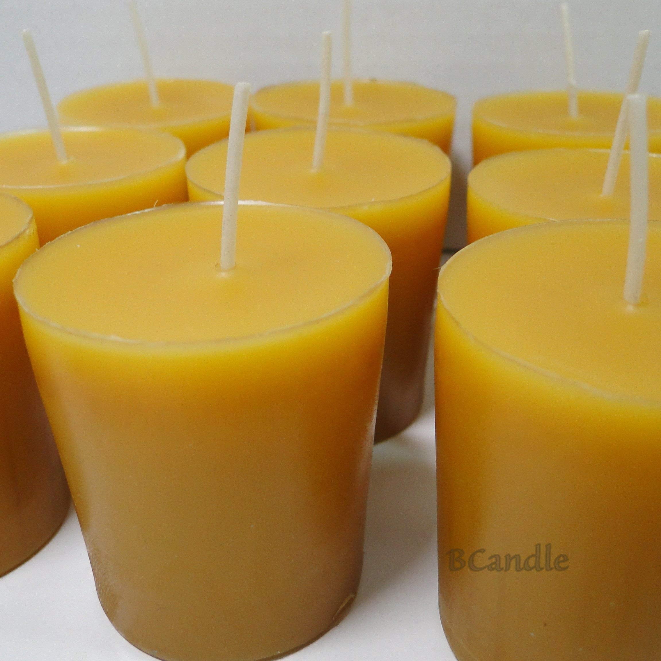 Three beeswax votive candles refills included in the package
