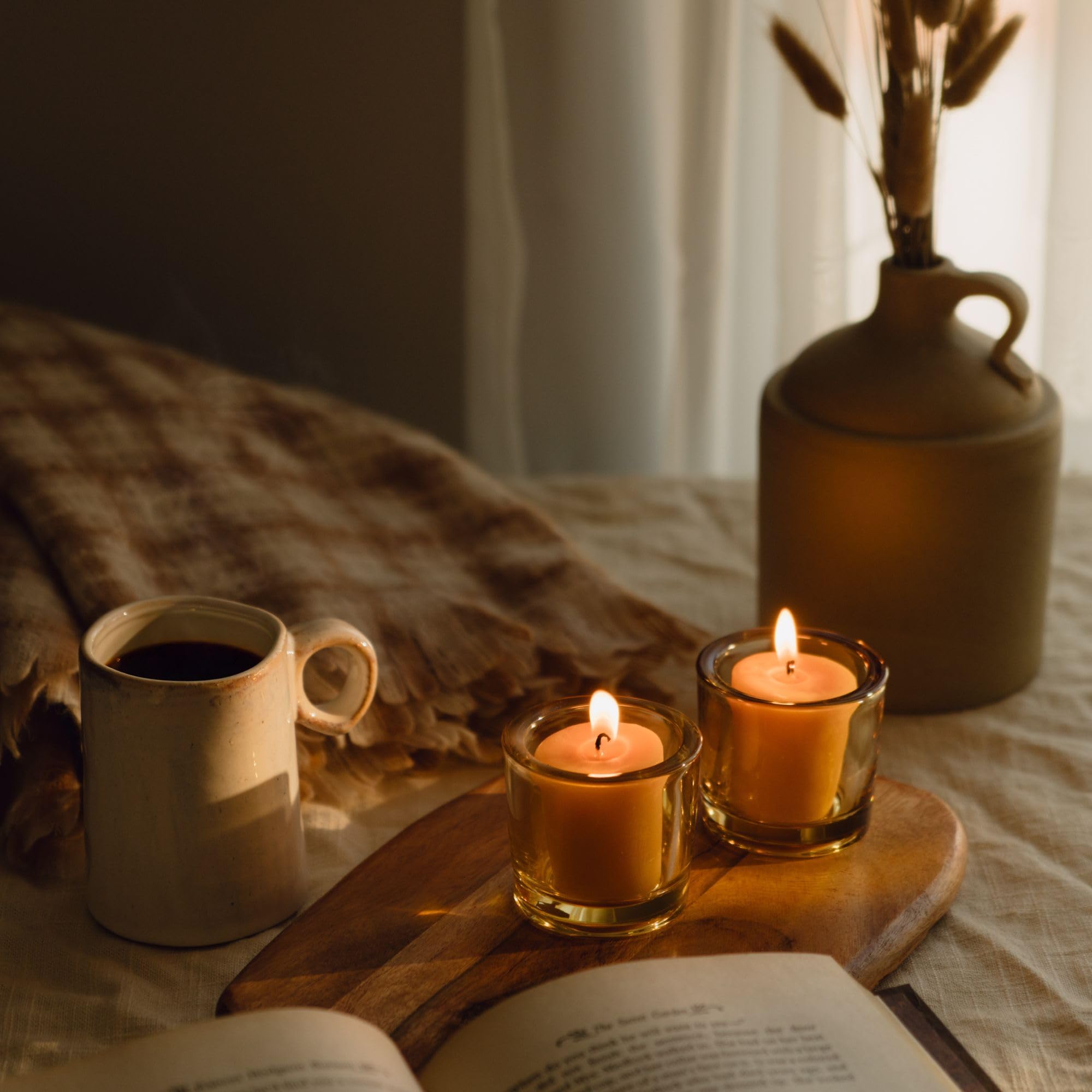 Bluecorn Beeswax votives handmade in Colorado USA since 1991