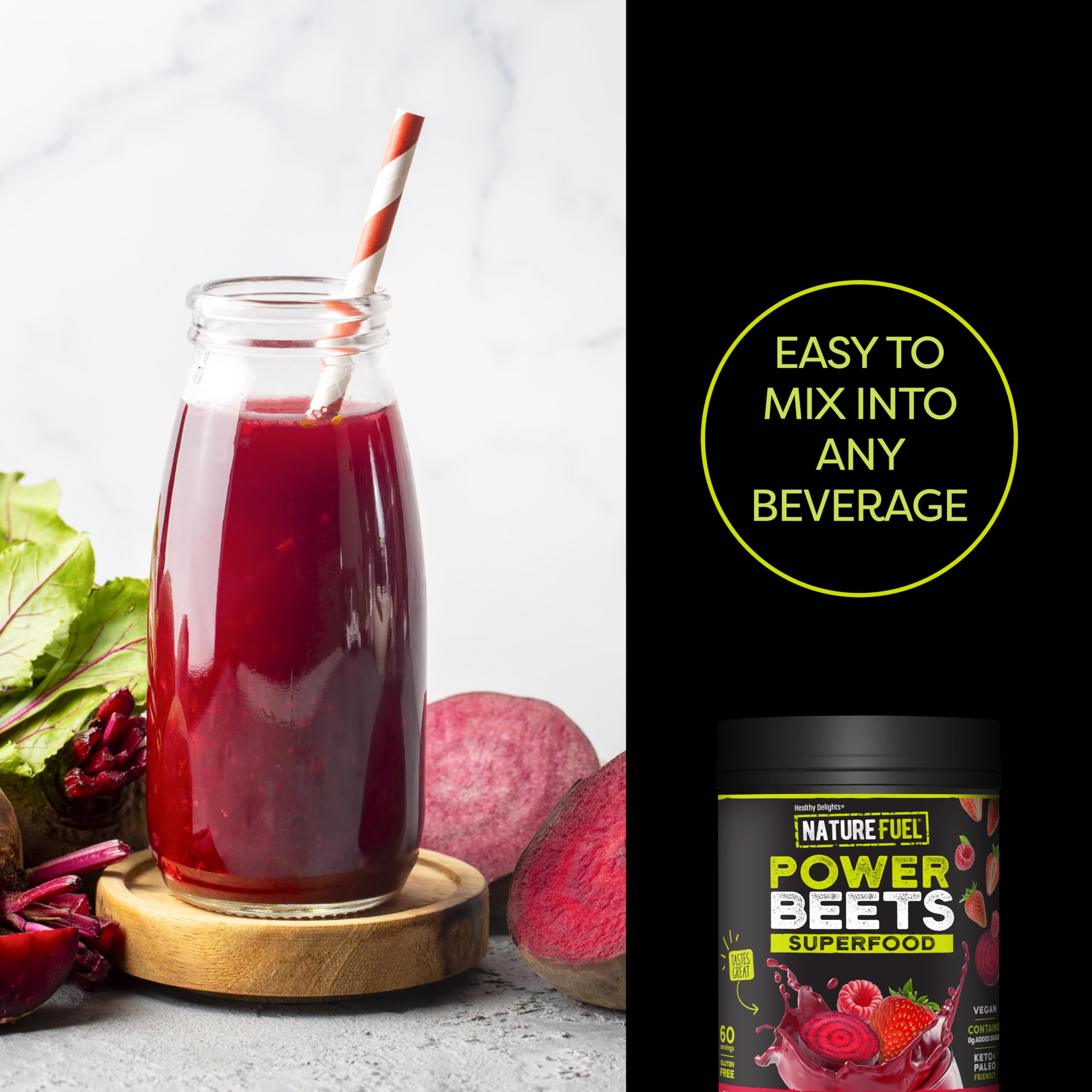 Beets powder non-GMO 60 servings SlimFast Nature Fuel Power Beets