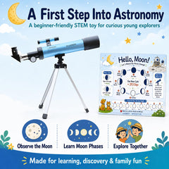 Beginner telescope kit with tripod and accessories