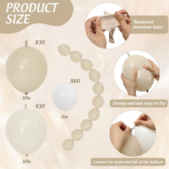 30 beige 10 inch link balloons included