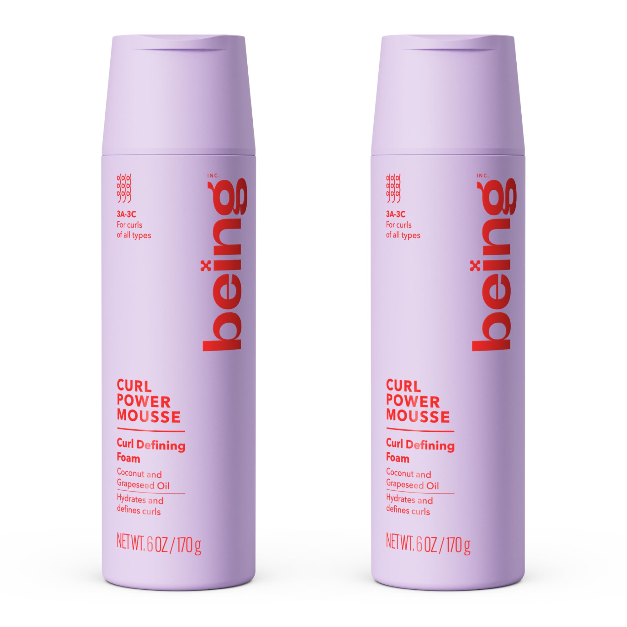 being curl power mousse bottle front view