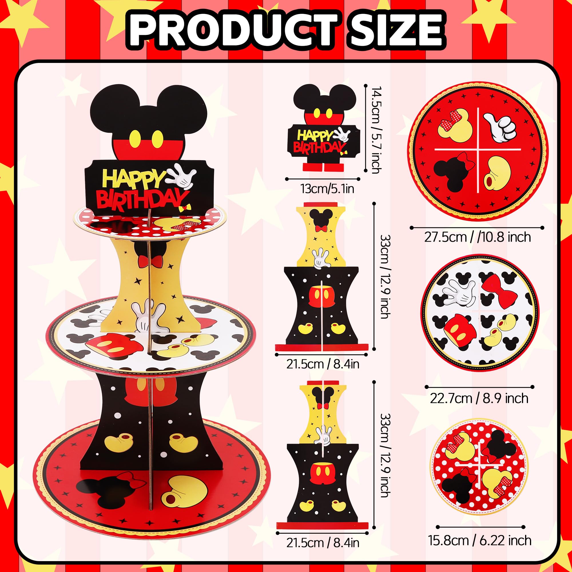 Cartoon themed birthday cupcake toppers included