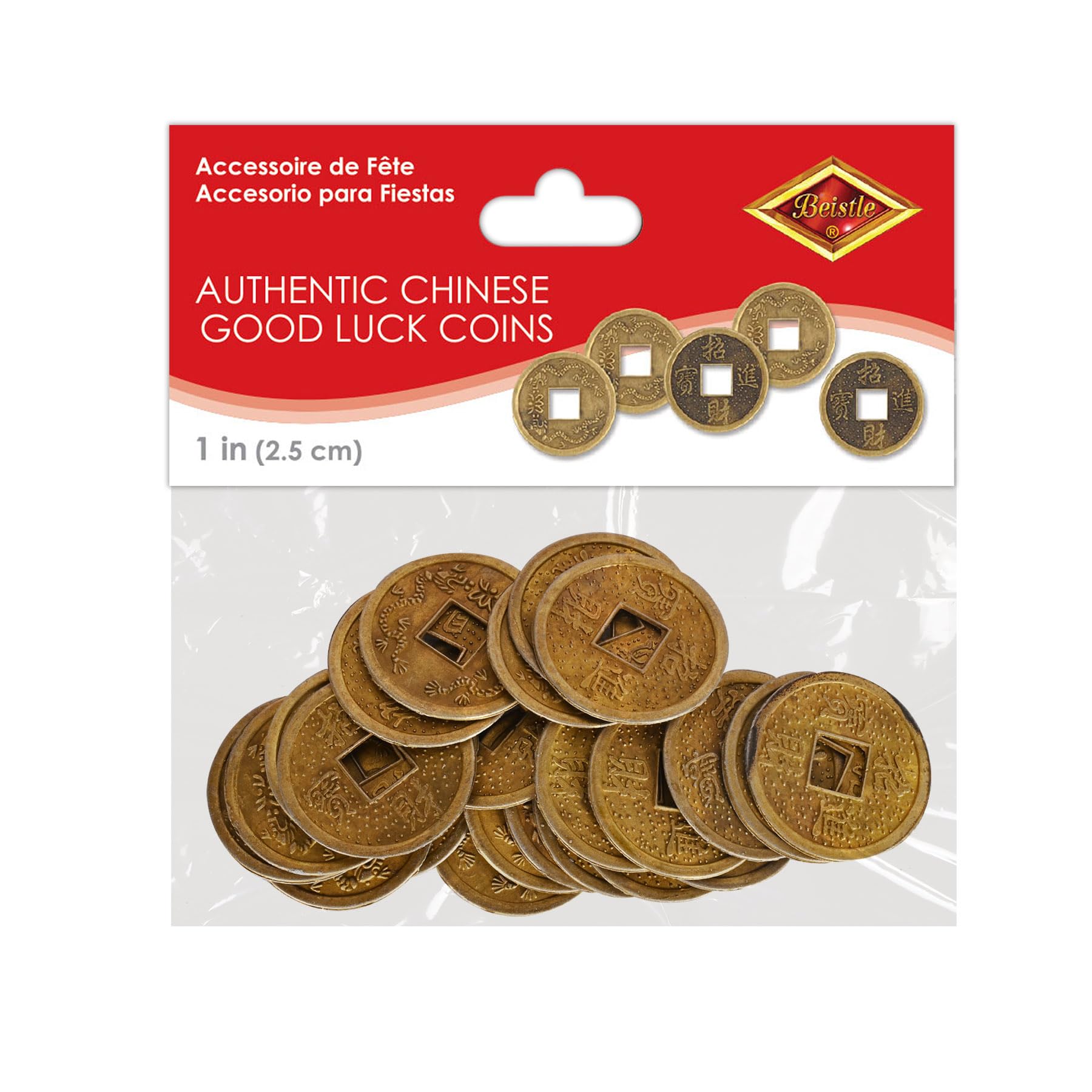 Beistle 57856 1 inch coins close up