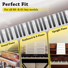 Piano note labels BELFORT silicone for 88 keys keyboard