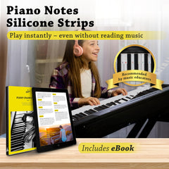 BELFORT removable piano note labels silicone guide on keyboard