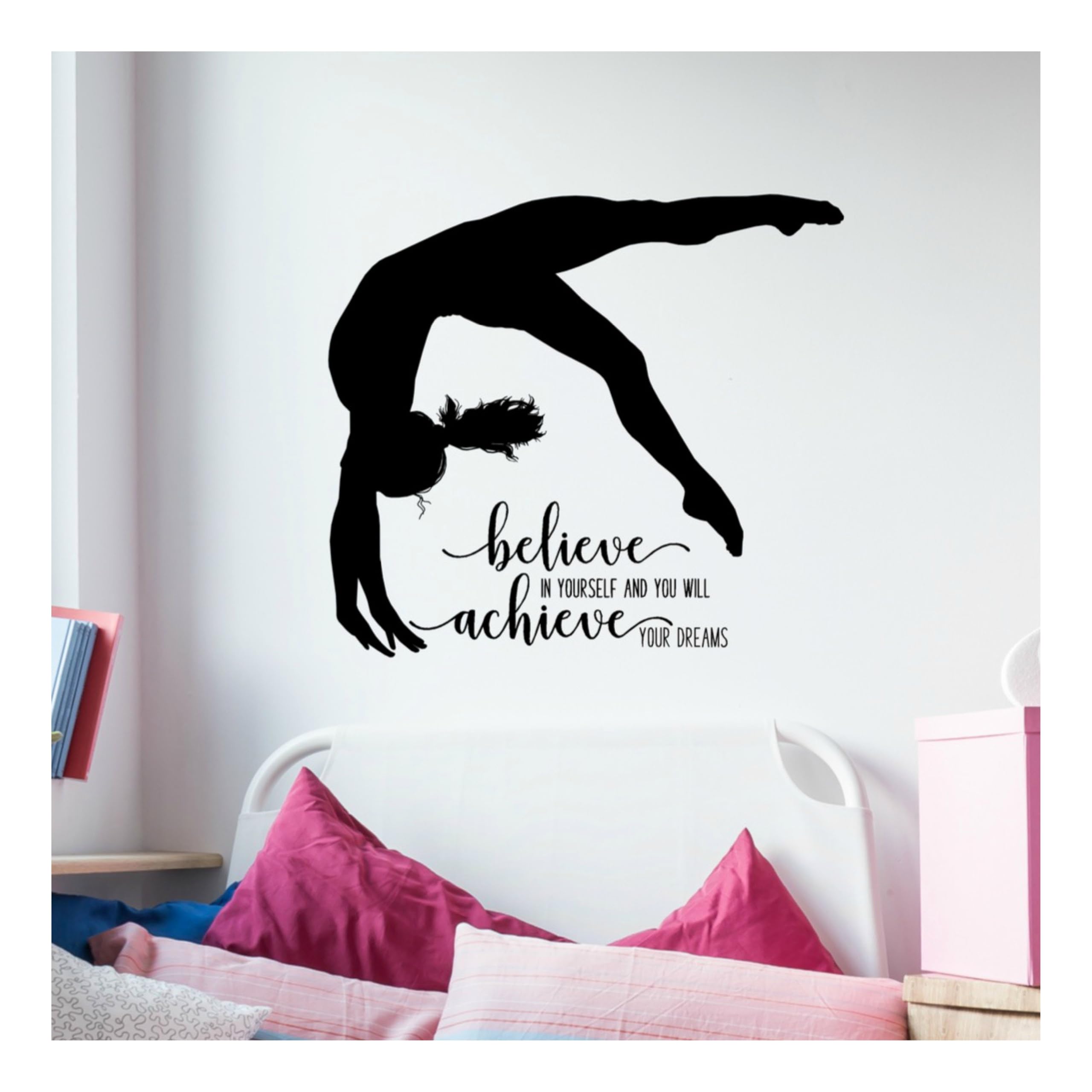 Gymnast Quote Decor wall decal for studio or child's room