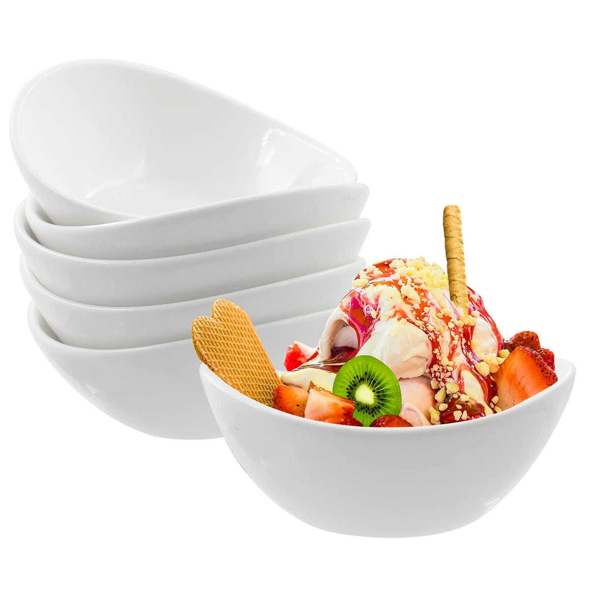 Belinlen 6 Ounce Ceramic Dip Bowls 6 Pack white porcelain