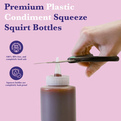 Squeeze bottles with collapsible funnel for mess-free filling